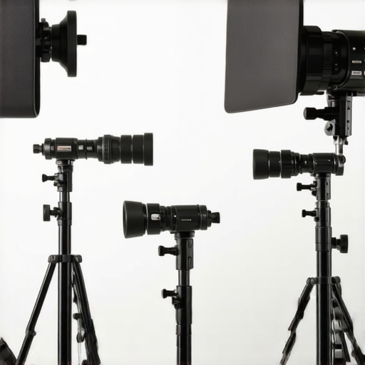 Professional Support Gear in Studio Studio with C-stands, boom arms, and tripods for filming