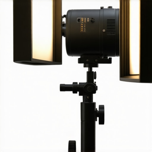 Support stand holding lighting equipment in a professional studio environment