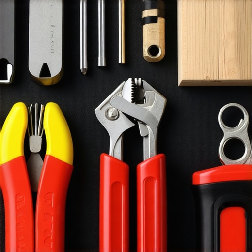 A set of Allen wrenches, screwdrivers, and lubricants neatly arranged beside support stands and support arms for filmmaking equipment.