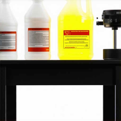 Support gear maintenance tools including lubricants and torque testers laid out on a workbench