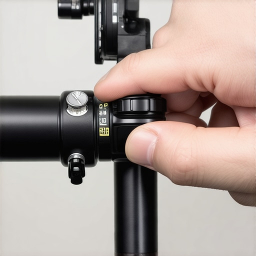 Technician lubricating support arm joints to prevent sagging