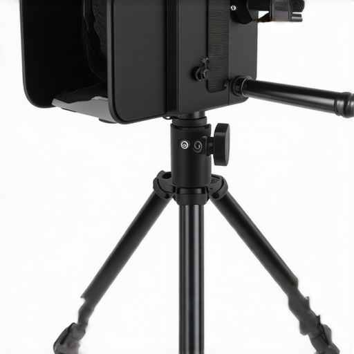 A professional VR sensor setup supported by a sturdy C-stand with sandbags and tension adjustments ensuring stability.