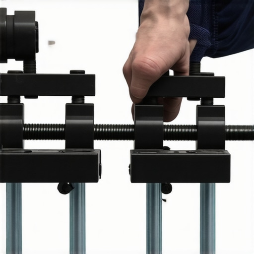 Support Gear Maintenance in Action Technician inspecting and tightening support equipment for longevity