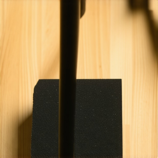 Tripod legs wrapped with foam pads on smooth studio floor