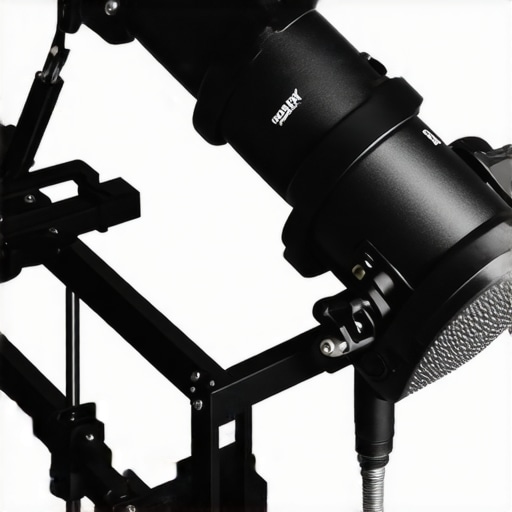 Studio technician tightening tension screw on a heavy-duty boom arm to prevent mic sagging.