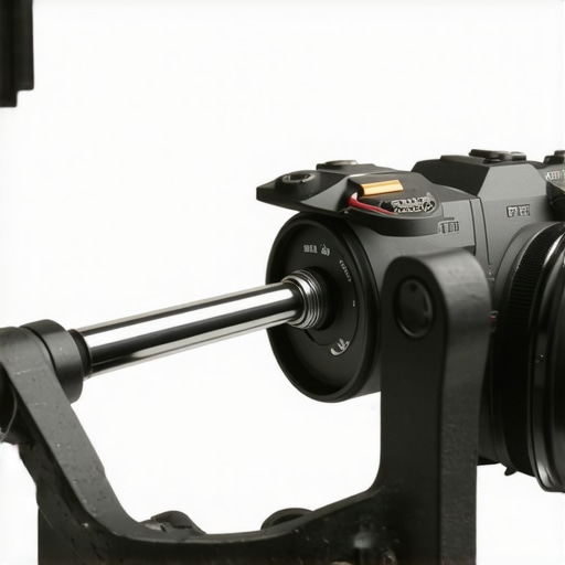 Technician tightening a camera rig handle using a torque wrench in a studio setting