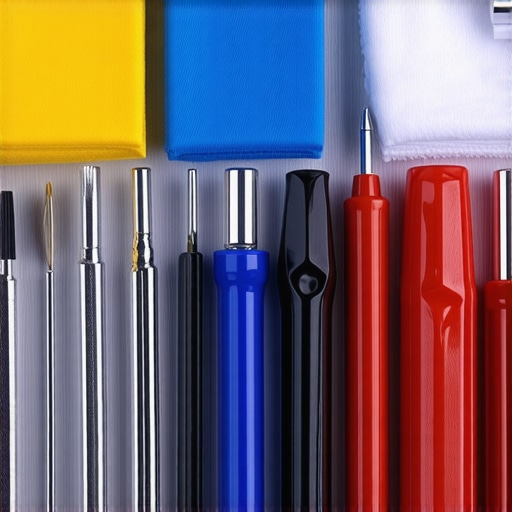 Tools for maintaining camera rigs and tripods laid out on a workbench, emphasizing precision and cleanliness