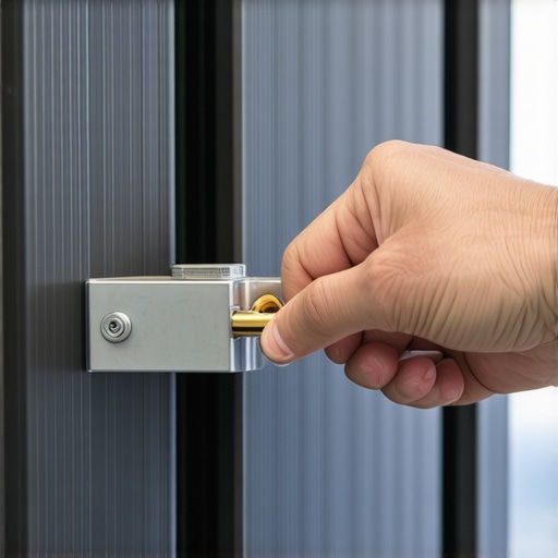 A technician checking the locks on a C-stand before a photoshoot