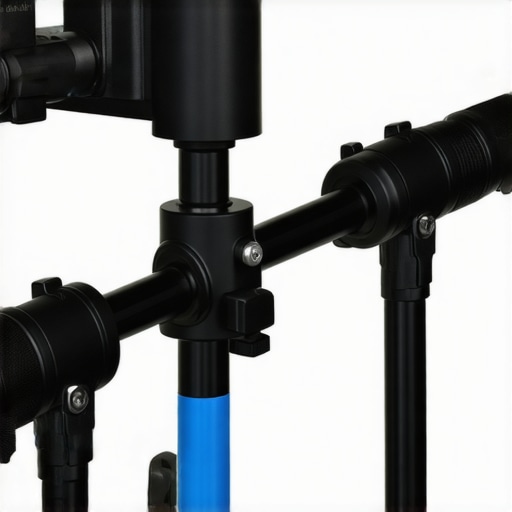 Professional C-stand maintenance Technician performing routine maintenance on a high-quality C-stand in a studio setting